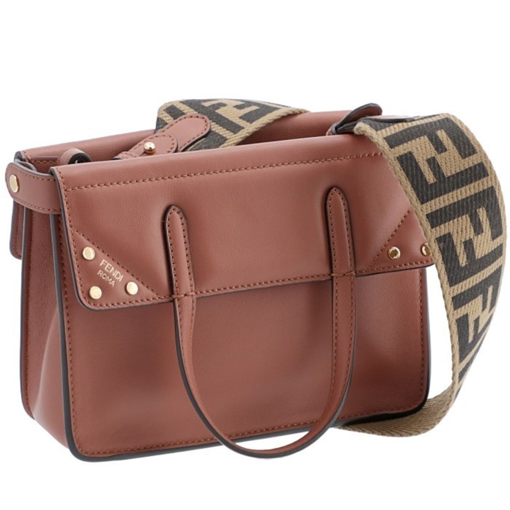 FENDI Flip Small Shoulder Bag Brown
